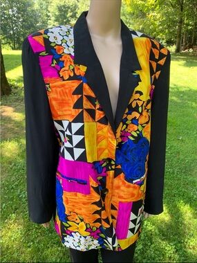 Vintage 80’s Gantos Women's Colorful Blazer Jacket Small